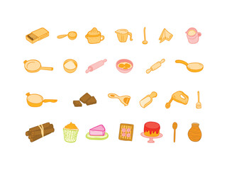 bundle of sweet food set icons vector illustration design graphic flat style