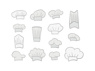 Chef hat icon set. Vector illustration isolated on white background.
