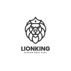 Vector Logo Illustration Lion King Line Art Style