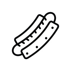 Hot Dog, Sausage - Thin line icon - Food Icon - EDITABLE STROKE - EPS Vector
