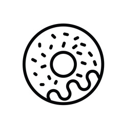 Donut, Doughnut - Thin line icon - Food Icon - EDITABLE STROKE - EPS Vector