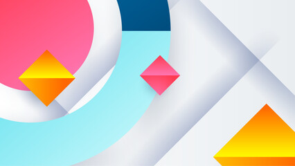 Vector colorful geometric shapes abstract, science, futuristic, energy technology concept.