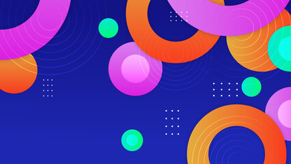 Obraz premium Colorful geometric shapes abstract modern technology background design. Vector abstract graphic presentation design banner pattern wallpaper background web template.