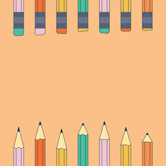 Colourful Pencils on bright Background