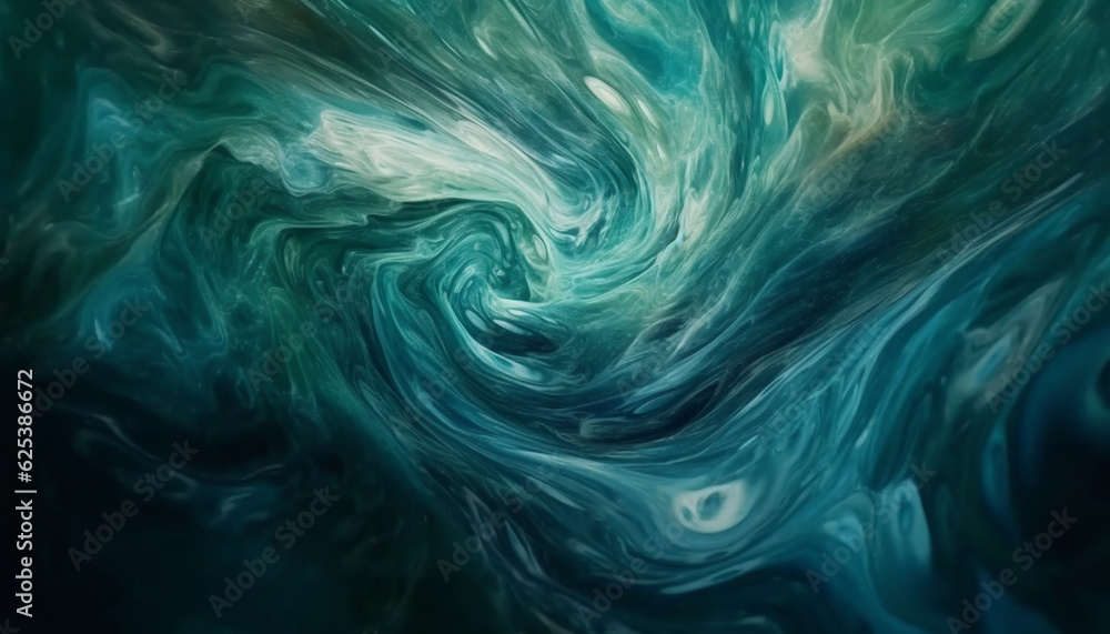 Aufkleber abstract blue backdrop with multi colored paint waves in smooth motion generated by ai