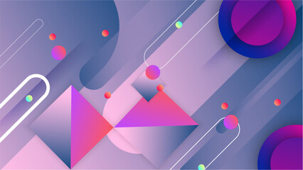 Minimal colorful geometric shapes abstract modern background design with gradient