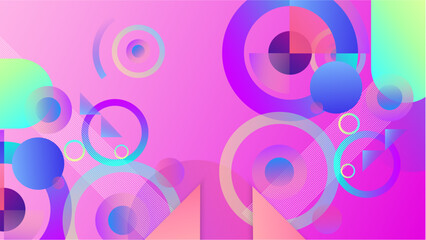 Colorful geometric shapes abstract modern technology background design.