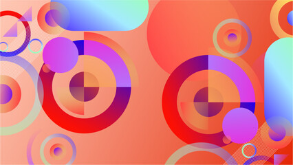 Vector colorful geometric shapes abstract, science, futuristic, energy technology concept.