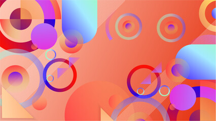 Minimal colorful geometric shapes abstract modern background design.