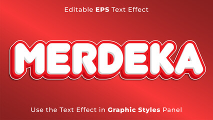 Editable EPS Text Effect of Merdeka for the Independence Day of Indonesia