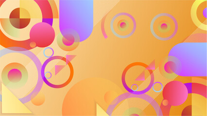 Minimal colorful geometric shapes abstract modern background design.