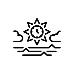 Black line icon for morning 
