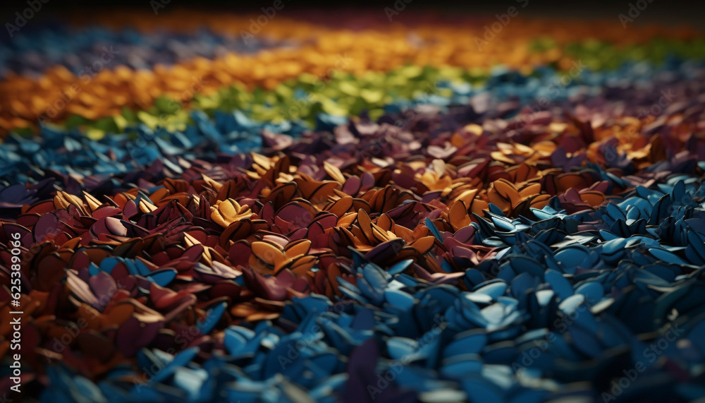 Poster vibrant colors of nature in a close up abstract pattern generated by ai