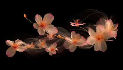 Fototapeta premium Multi colored flower head in nature elegance on dark background generated by AI