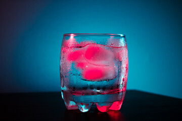 Rocks glass with Colorful Lighting