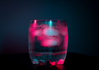 Rocks glass with Colorful Lighting