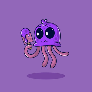 squid eating ice cream