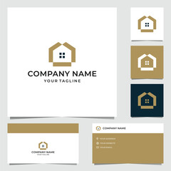 Simple Negative Space House Logo Design