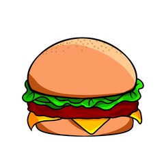hamburger on a white background