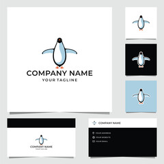 Modern Penguin Cartoon Logo Design