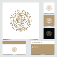 Modern Church Education Emblem Logo Design