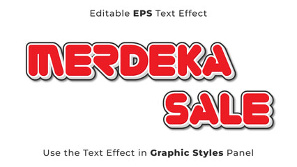 Editable EPS Text Effect of Merdeka Sale for the Independence Day of Indonesia