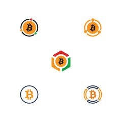 Modern Bitcoin Logo Design Set