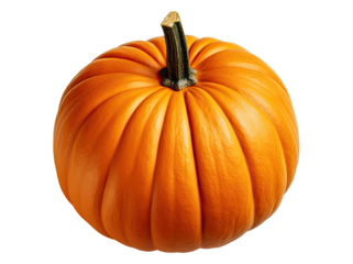 Big orange ripe pumpkin isolated on transparent background, Generative AI