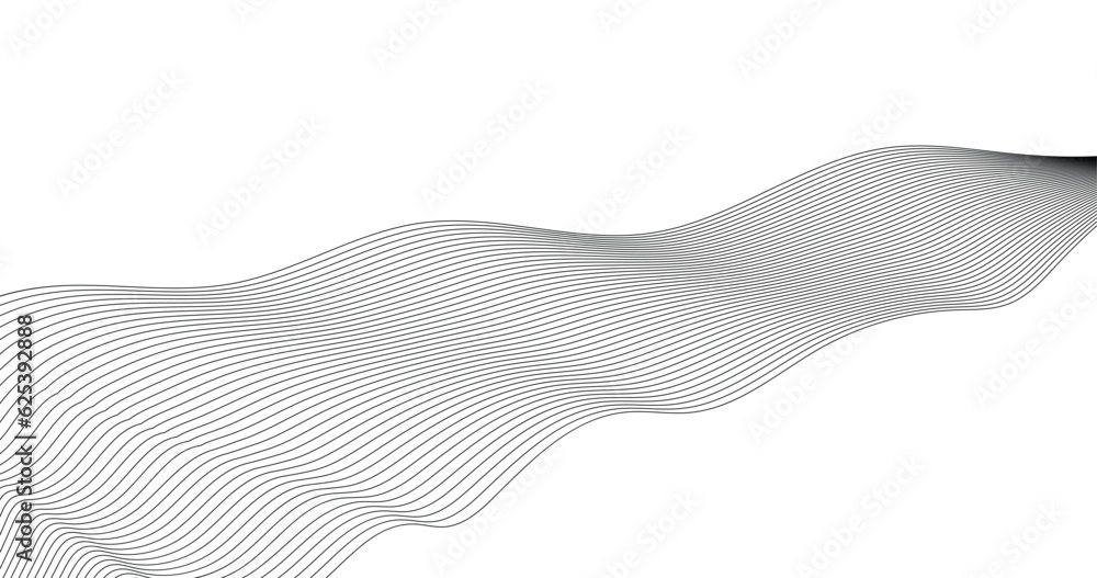 Poster curved wavy lines tech futuristic motion background. minimal round lines abstract background. thin l
