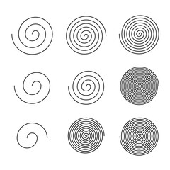various editable spiral stroke collection - obrazy, fototapety, plakaty