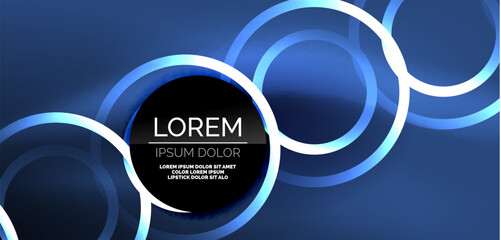 Neon laser lines, circles waves abstract background. Neon light or laser show, electric impulse, power lines, techno quantum energy impulse, magic glowing dynamic lines