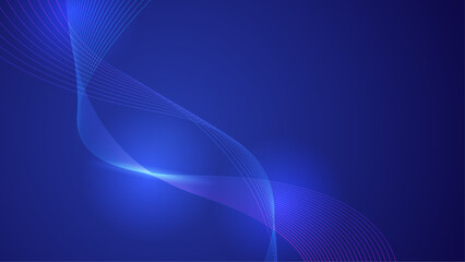 Abstract blue background with flowing lines. Dynamic waves. vector illustration.
