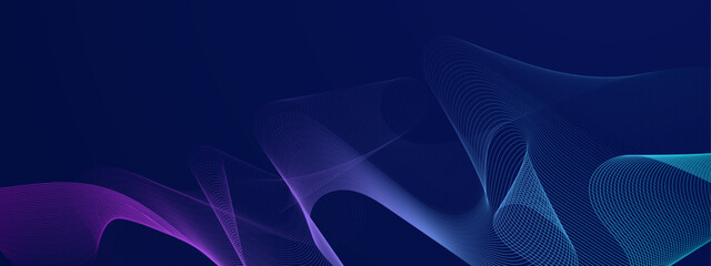 Abstract shiny geometric shape on dark blue background with lines stripe. Modern graphic design. Futuristic technology concept. Suit for poster, cover, banner, brochure, website, flyer