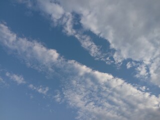 Streaks of delicate clouds in an incredibly beautiful blue sky