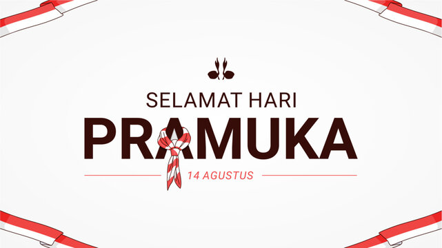 pramuka day banner template vector for indonesian scout