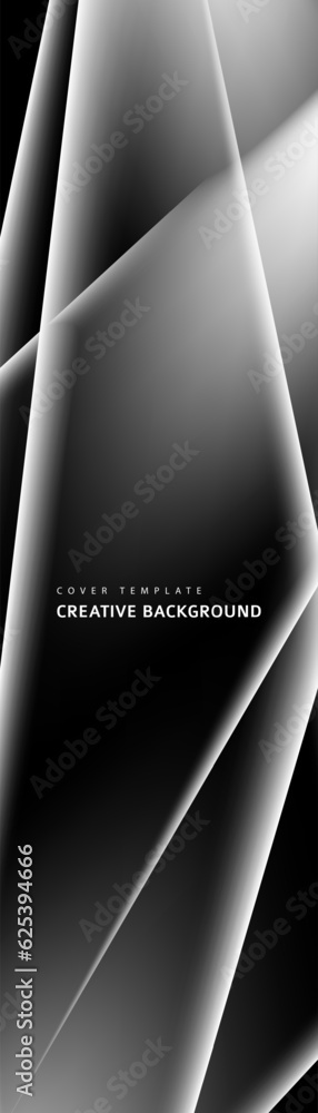 Poster abstract black, white and gray triangle overlaying layer background. modern style. you can use for a