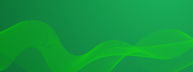Illustration vector abstract wave motion pattern and dynamic mesh line on green background. Modern futuristic design for background or wallpaper. Digital cyberspace, high tech, technology concept