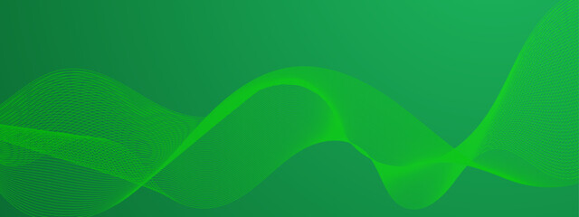 Green background with shiny lines, glitter light effect and bokeh decoration. Luxury style design template concept