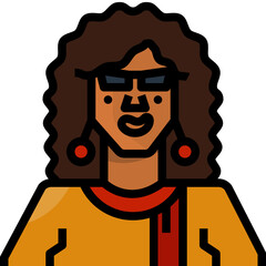 African woman. Filled outline icon design