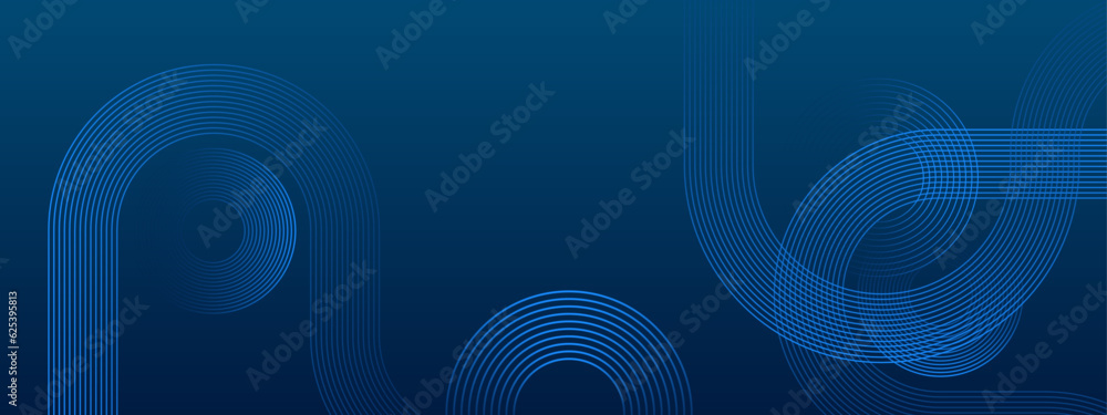 Wall mural abstract blue vector background with lines.