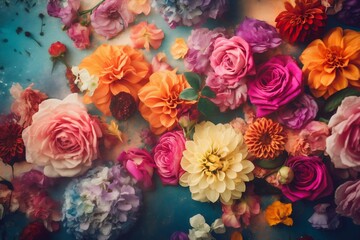 Obraz na płótnie Canvas valentine watercolor blossom peonies design spring background flower pastel color bloom. Generative AI.