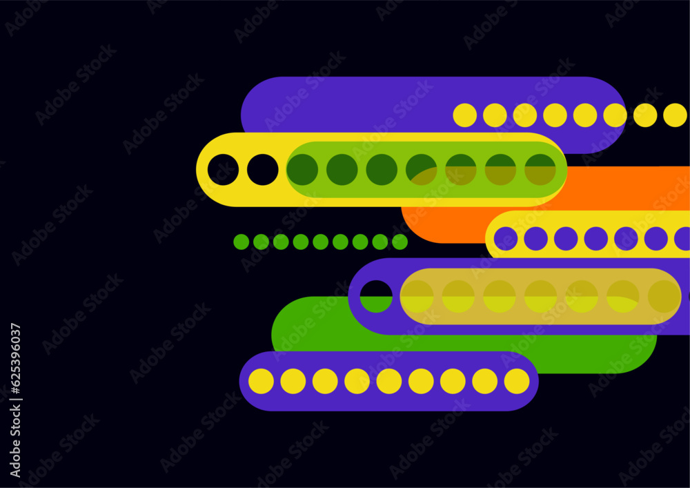 Poster abstract geometric colorful background with circles, rounded rectangles. graphic pattern of simple s