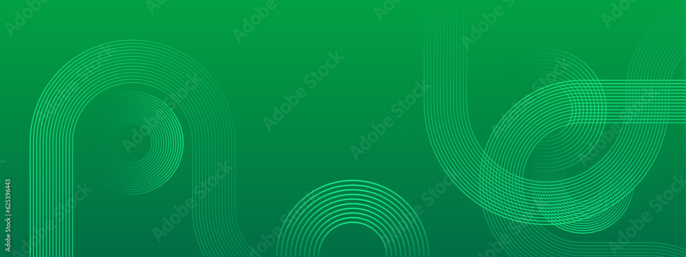 Poster abstract shiny green wave on dark background. modern flowing wave design element. technology science
