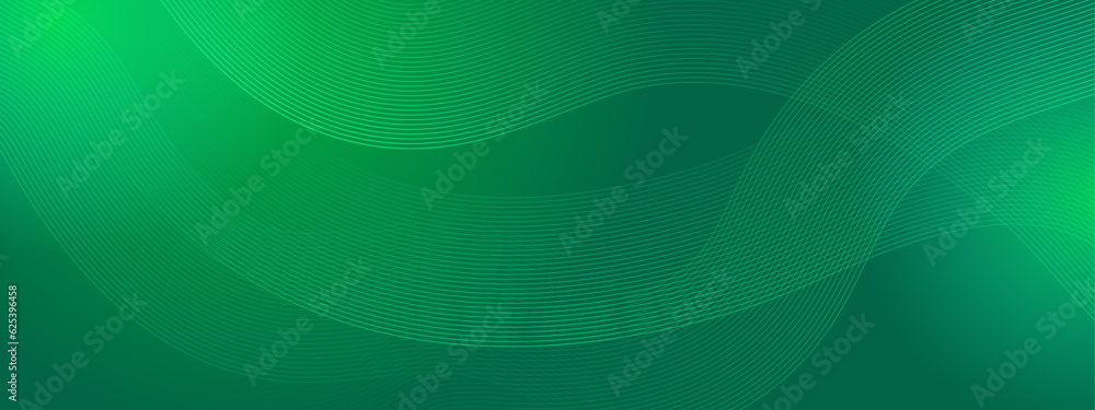 Aufkleber abstract shiny green wave on dark background. modern flowing wave design element. technology science