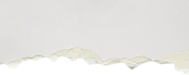 White ripped paper torn edges strips isolated on white background