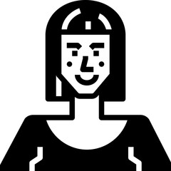 Caucasian woman. glyph icon design