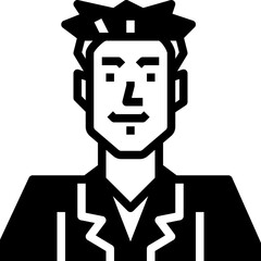 Asian young man. glyph icon design