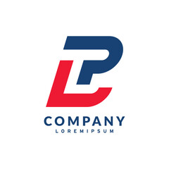 Abstract Initial letter P and L linked Logo. creative abstract letter PL logo design