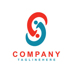 Creative teamwork S letter monogram logo