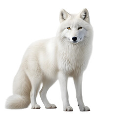 White wolf isolated on white png transparent background